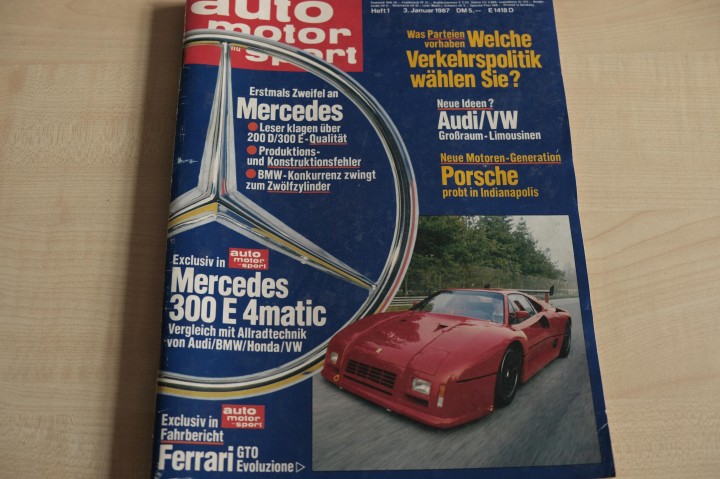 Deckblatt Auto Motor und Sport (01/1987)